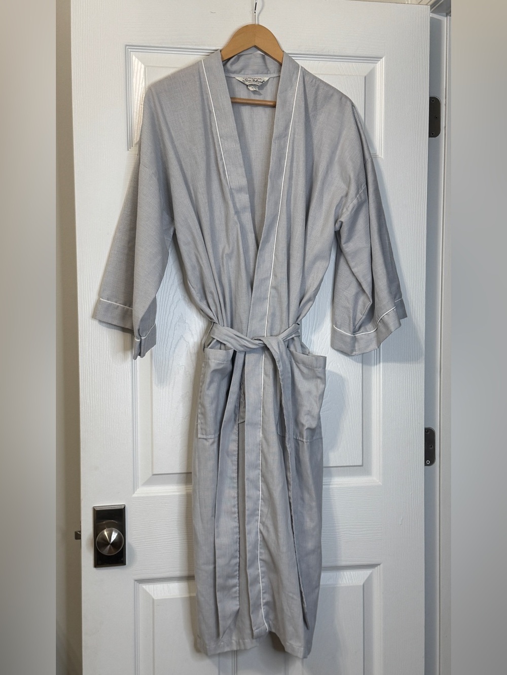 Sea Island cotton blend belted robe